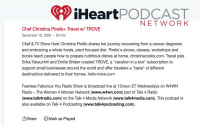 Chef Christina Pirello+ Travel w/ TROVEV